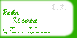 reka klempa business card